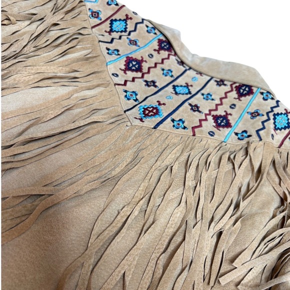 NWT Vintage Via Accenti Suede Fringe Jacket Women's 1X/2X Southwest Boho Western - Picture 7 of 16